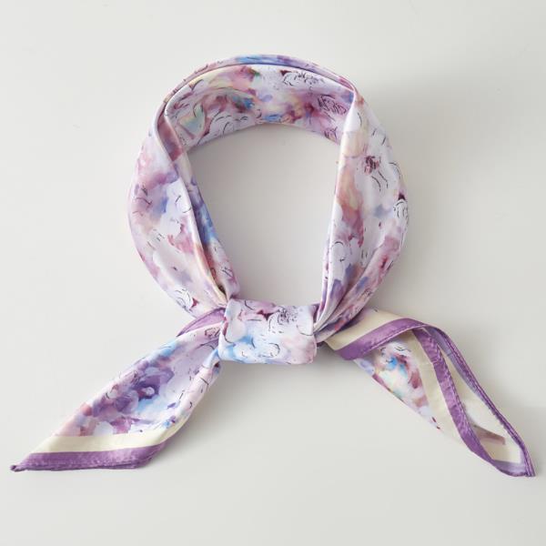 Floral Print Silky Bandana Neck Scarf