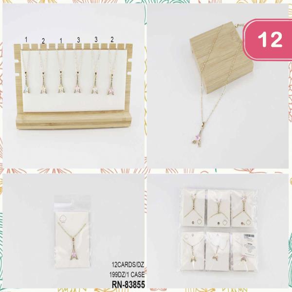Eiffel Top Pendant Necklace (12 Units)