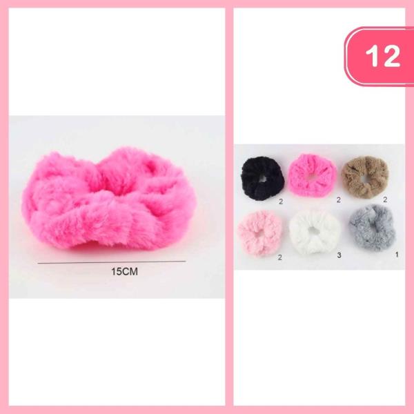 Fur Hair Tie Scrunchies (12 Units)