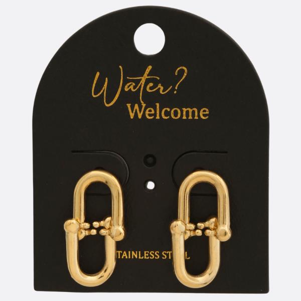 Oval Metal Stainless Steel Earring