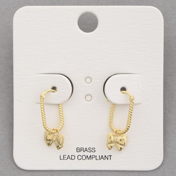 Dainty Bow Oval Metal Earring