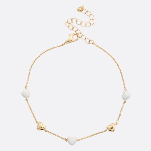 Heart Charm Station Bracelet