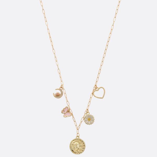 SDJ Coin Flower Station Necklace