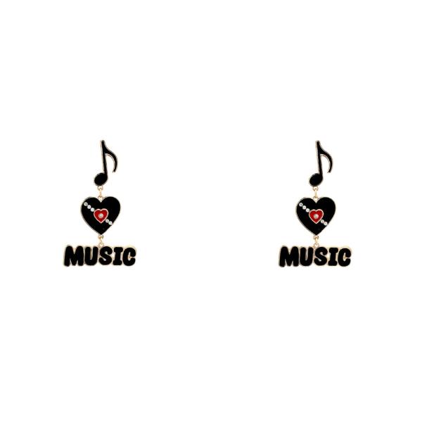 Heart Music Dangle Earring
