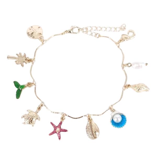 Sea Life Multi Charm Anklet