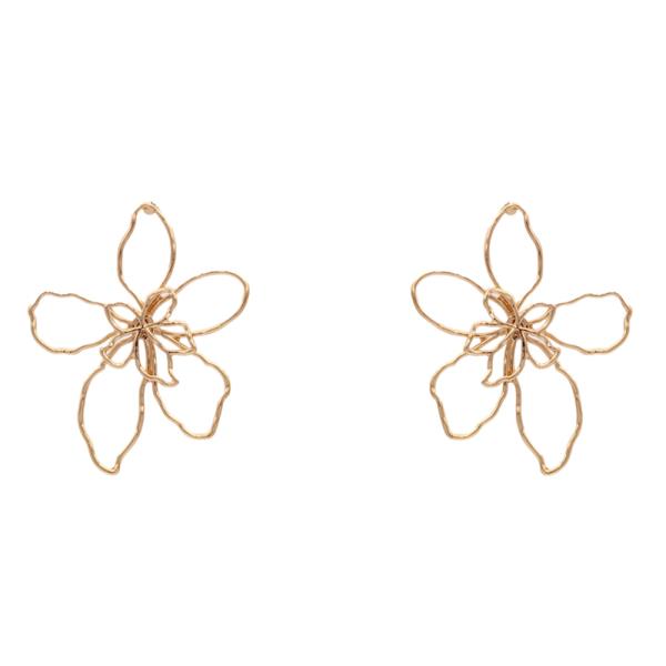 Chunky Flower Metal Stud Earring