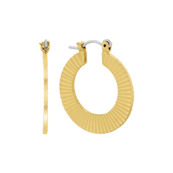 Metal Texture 23mm Huggie Earrings