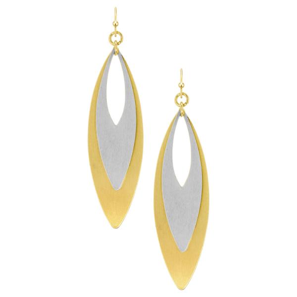 Double Oval Metal Fish Hook Earring
