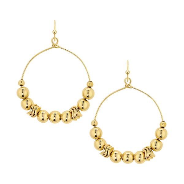 Metal Balls Beads Fish Hook Earring