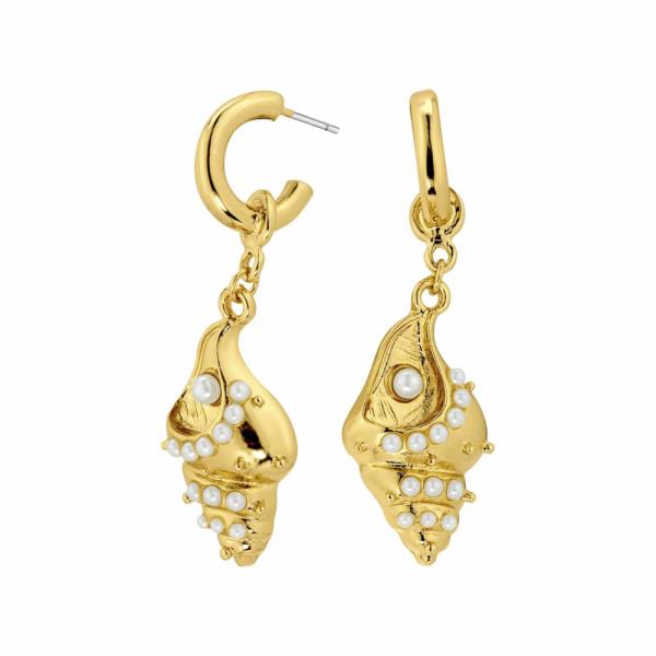 Shell Pearl Post Earrings