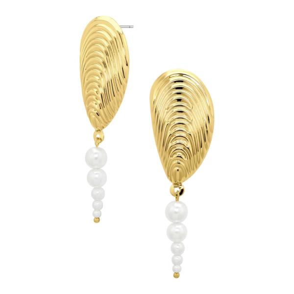 Pearl Metal Shell Post Earring