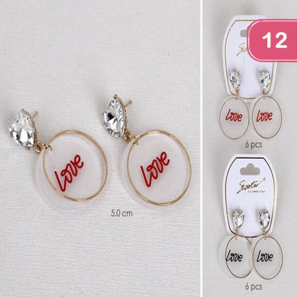 Valentines Day Love Earring (12 Units)