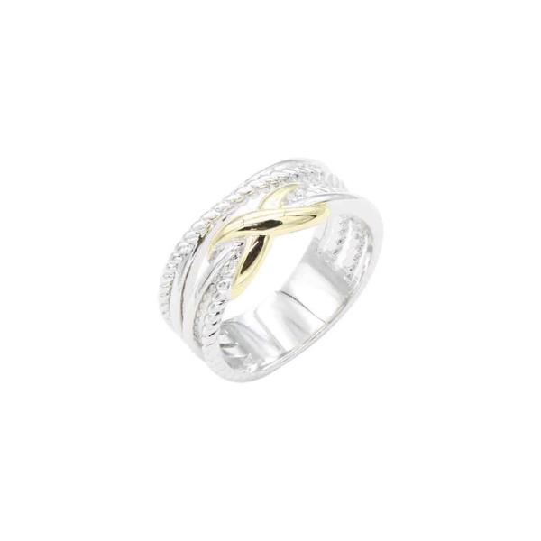 TWO-TONE PLATED CLEAR CZ RINGS