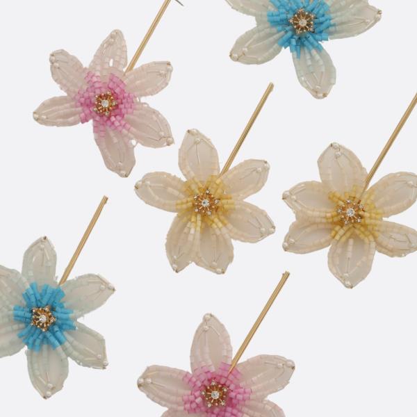 Seed Bead Flower Earring