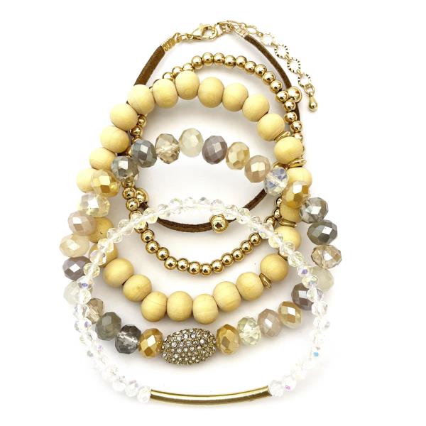 Mixed Bead Stretch Bracelet Set