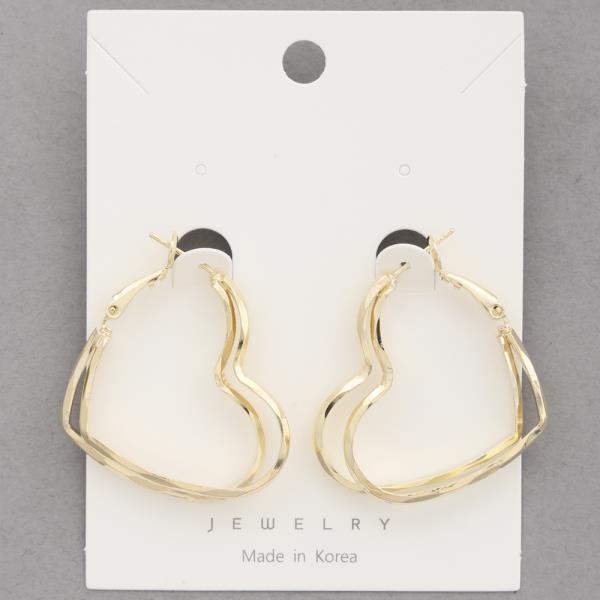 Metal Heart Hoop Earring