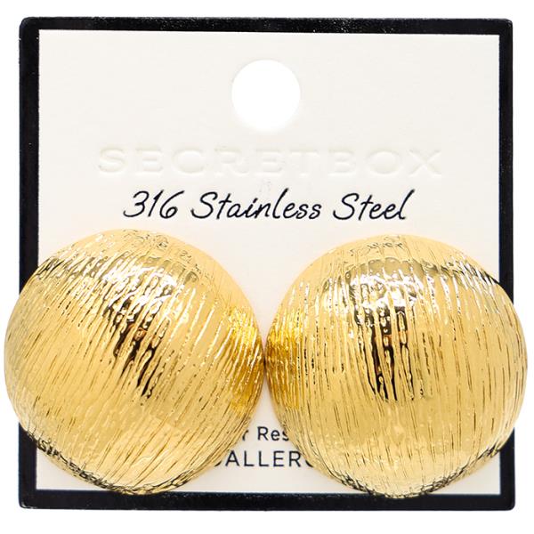 SECRET BOX Stainless Steel Lined Round Earring