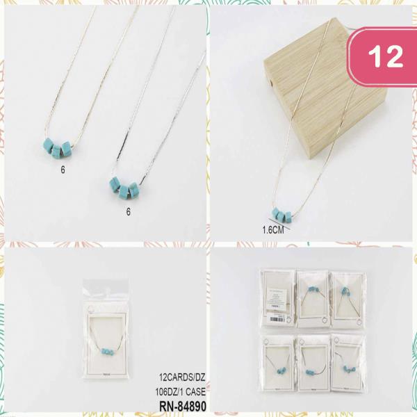 Stone Pendant Dainty Necklace (12 Units)