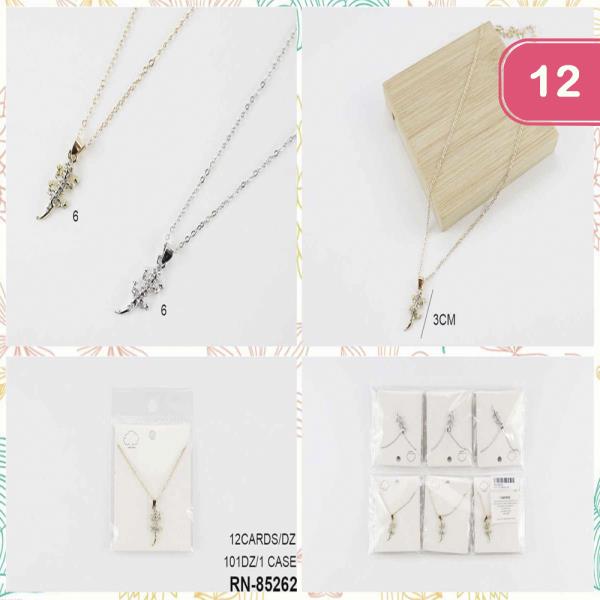 Lizard Pendant Dainty Necklace (12 Units)