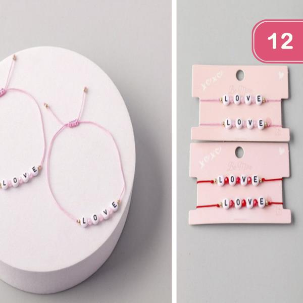 Love Beaded BFF String Bracelets 2PCS (12 Units)