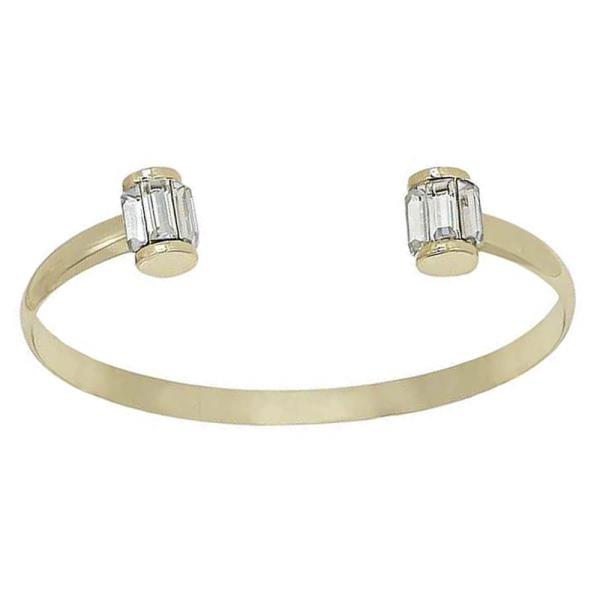 Crystal Accent Adjustable Open Metal Cuff