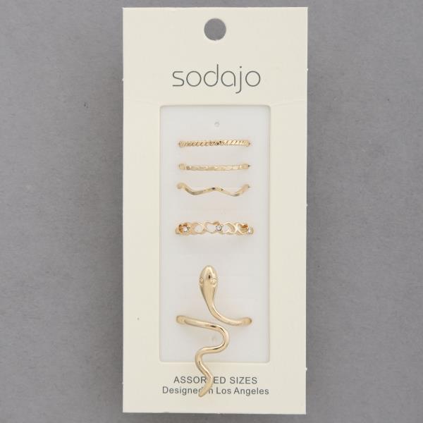 SODAJO Snake Metal Assorted Ring Set