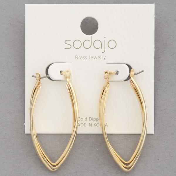 SODAJO Pointed Oval Gold Dipped Earring