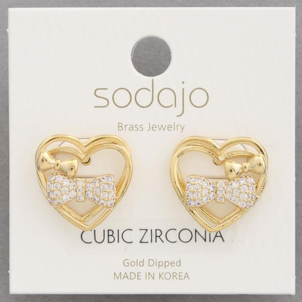 SODAJO Heart CZ Gold Dipped Earring