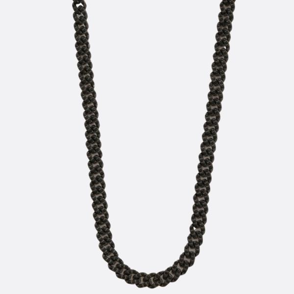 Rhinestone Curb Link Metal Necklace