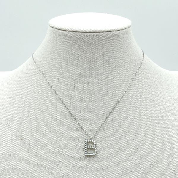 14K White Gold Dipped Pearl Initial Necklace