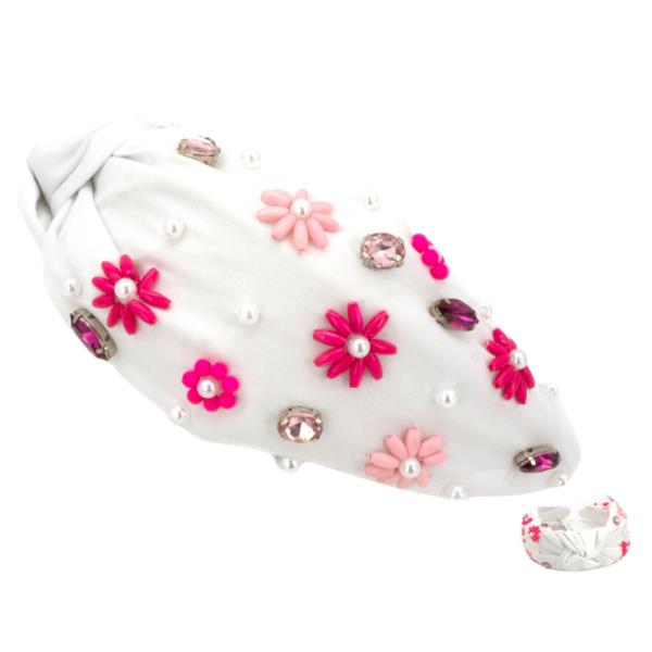 Flower Bead Pearl Headband