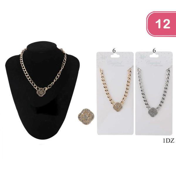 Metal Clover Necklace (12 Units)