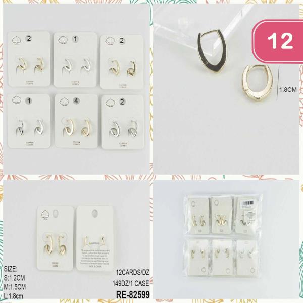 Copper Pointed Hoop Earring (12 Units)