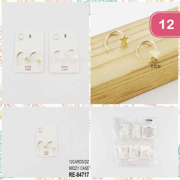 Copper Cobre Curve Star Point Earring (12 Units)