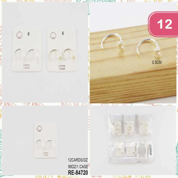 Copper Cobre Curve Heart Point Earring (12 Units)