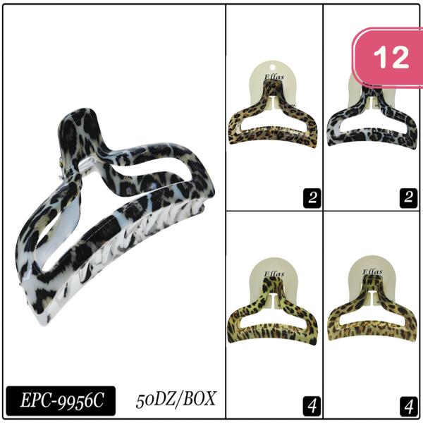Animal Print Assorted Hair Clip (12 Units)