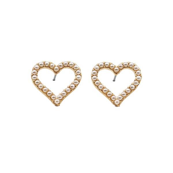 Pearl Heart Post Earring