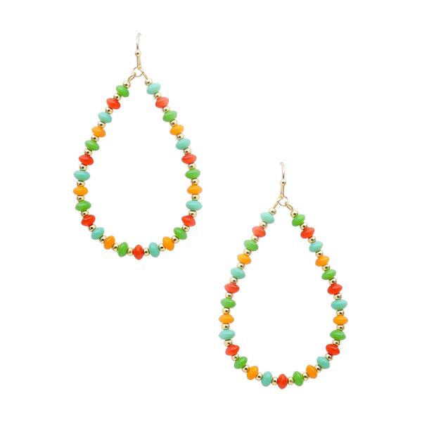 Beaded Teardrop Dangle Earring