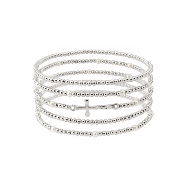Cross Beaded Bracelet Set