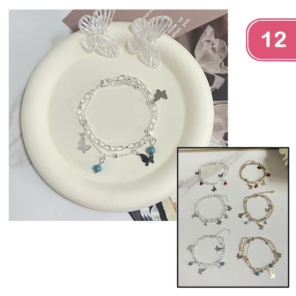 Metal Butterfly Bracelet (12 Units)