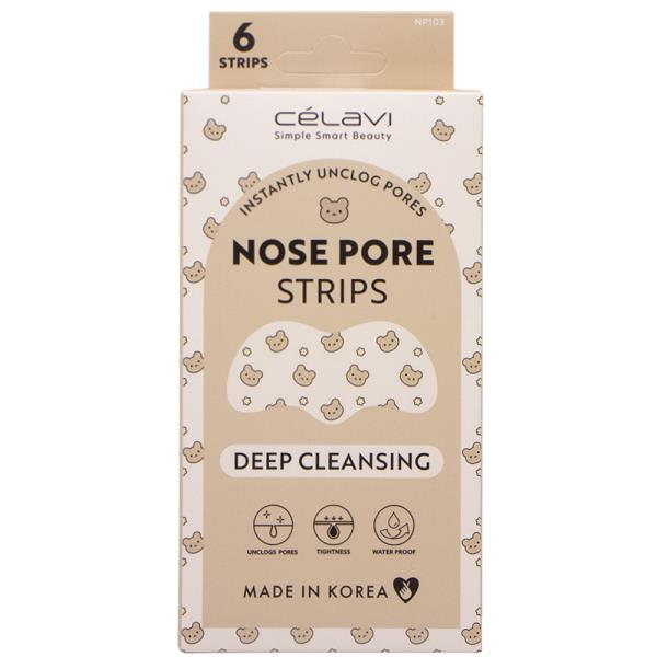 CELAVI Deep Cleansing Nose Pore 6 Strips Bear