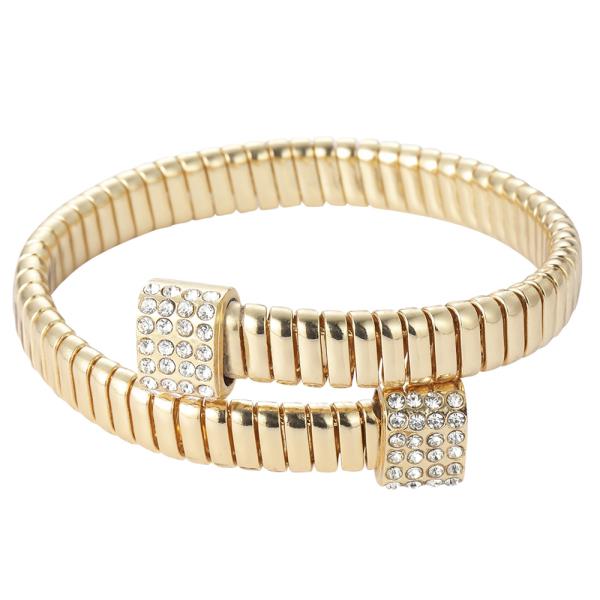 Rhinestone Pave Omega Memory Cuff Bracelet