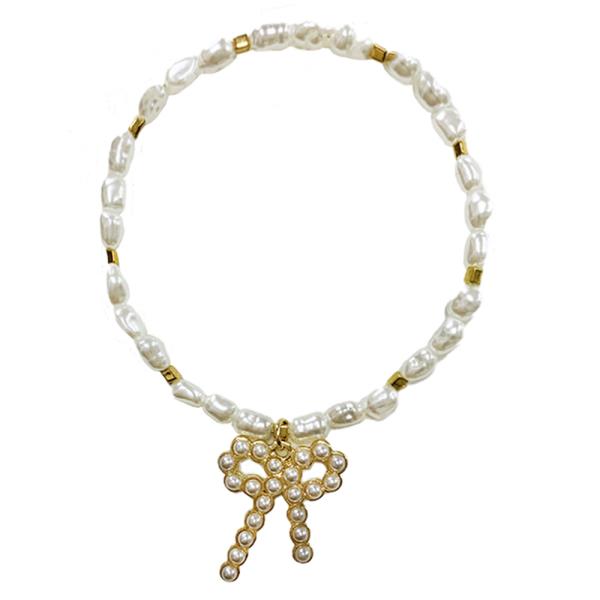 Pearl Bow Stretch Bracelet