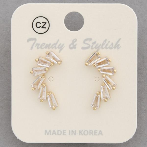CZ Curve Metal Earring