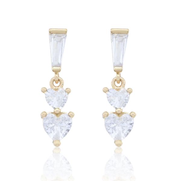 Double Heart Crystal Earring