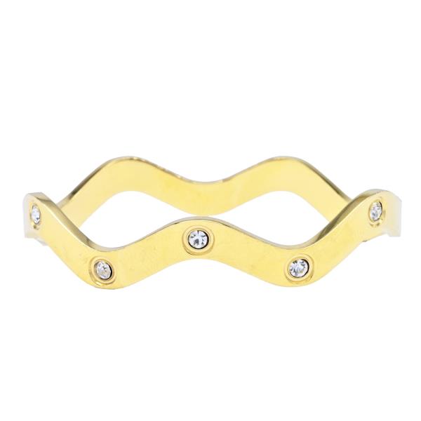 Stainless Steel Rhinestone Hinged Bangle Bracelet