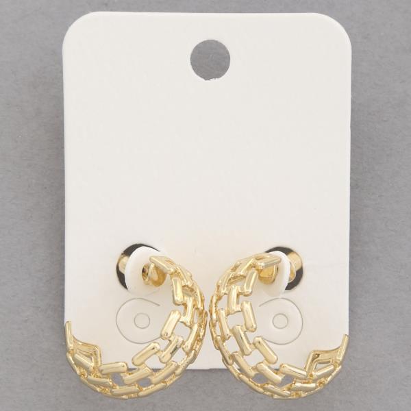 Square Link Open Hoop Earring