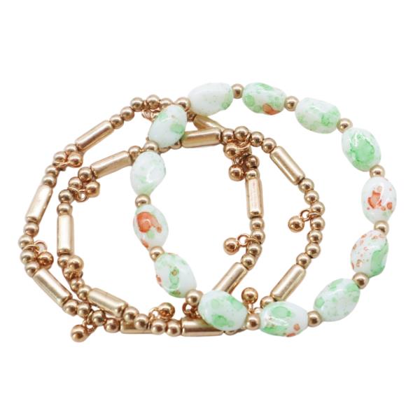 Marble Beaded Bracelet Set