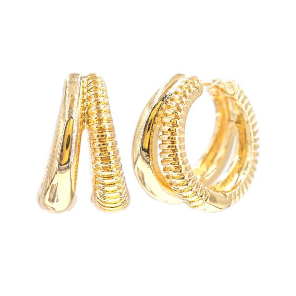 Double Huggie Hoop Earring