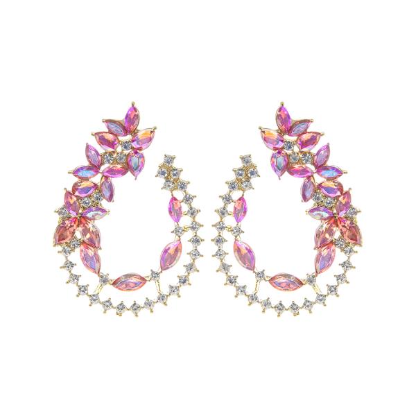 Multi Teardrop Shape Stone Earring